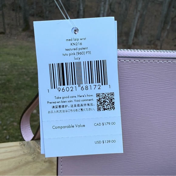 Kate Spade NWT Lucy Medium L-zip Wristlet Tutu Pink - Picture 3 of 4
